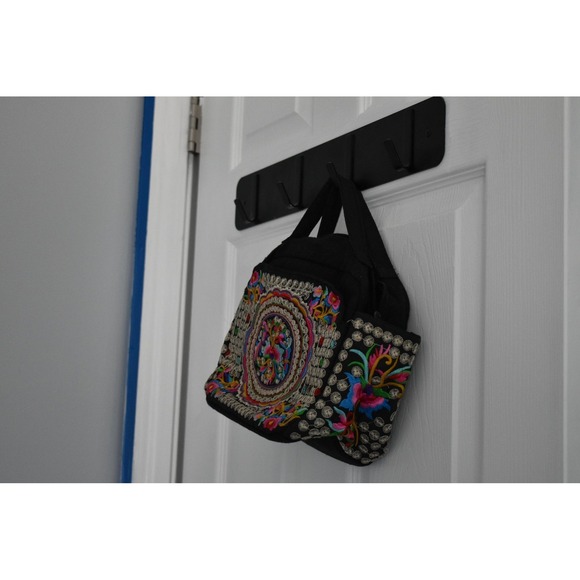 Embroidered Handbag, Handmade Purse, Shoulder Bag, with Top Handle - Picture 3 of 5